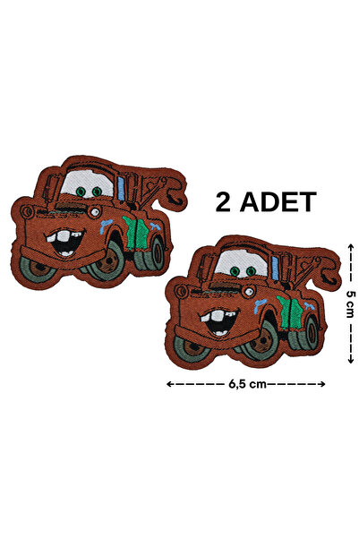 Megas Etiket Ütü ile Yapışan "Mater" Arabalar -The Cars- Dokuma Arma/Yama
