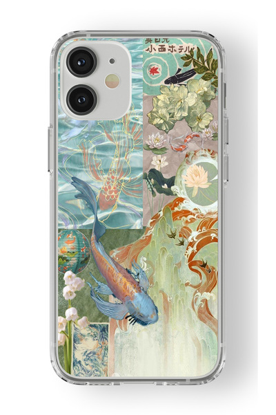 Space Star iPhone 12 Mini Uyumlu Coi Fish Tasarım Baskılı Şeffaf Kılıf