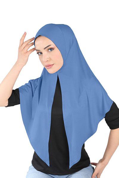Ecardin Turban cu eșarfe practice din țesătură din viscoză - St101 Denim Blue