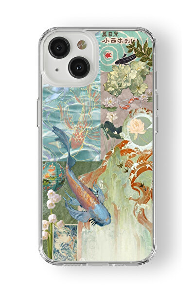 Space Star iPhone 13 Uyumlu Coi Fish Tasarım Baskılı Şeffaf Kılıf