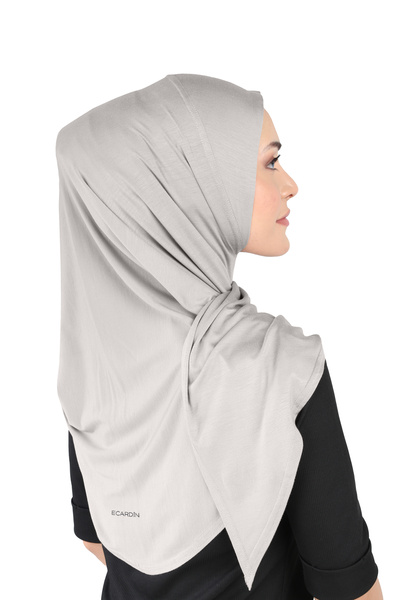 Ecardin Ύφασμα βισκόζης Πρακτικό έτοιμο σάλι τουρμπάνι - St101 ανοιχτό γκρι