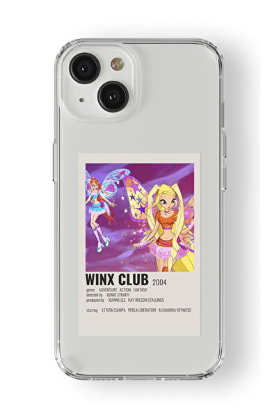 Space Star iPhone 13 Uyumlu Winx Club Minimalist Poster Tasarım Baskılı Şeffa...