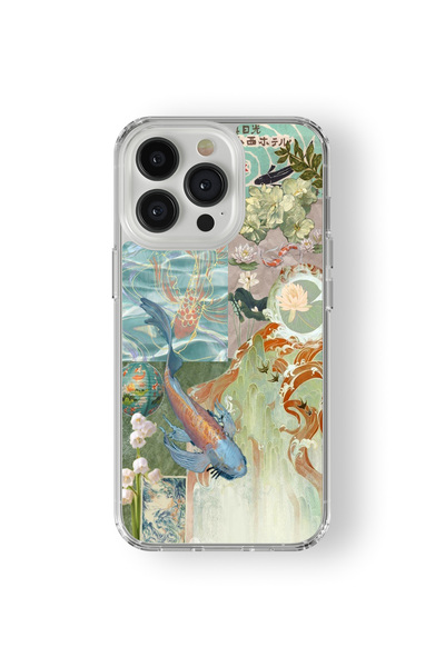 Space Star iPhone 14 Pro Uyumlu Coi Fish Tasarım Baskılı Şeffaf Kılıf
