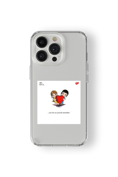 Space Star iPhone 14 Pro Max Uyumlu Şıpsevdi 3 Tasarım Baskılı Şeffaf Kılıf