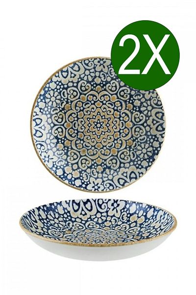 Bonna Porselen Bonna Alhambra 2-Piece 25 cm Pit Plate Bloom Series