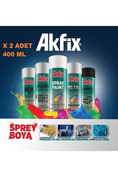 Akfix PARLAK YEŞİL SPREY BOYA GLOSSY GREEN RAL 6001  ( 2 ADET)