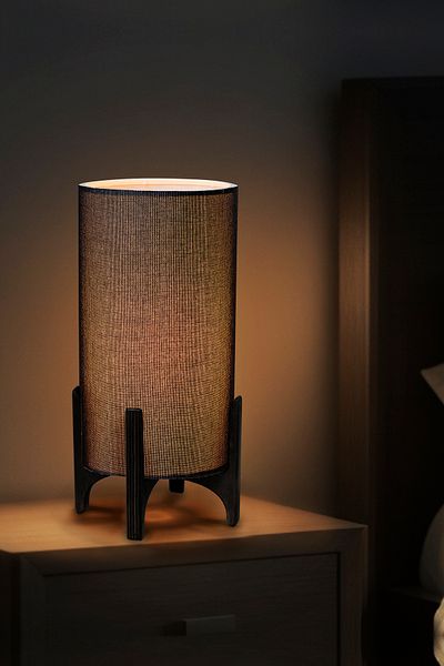 EFLIGHTDESIGN Wooden Lampshade Black Modern Stylish Bedroom Living Room Table Lamp