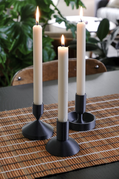 3DLAYERCRAFT 3'lü Şamdan Set Dekoratif Bioplastik Mumluk