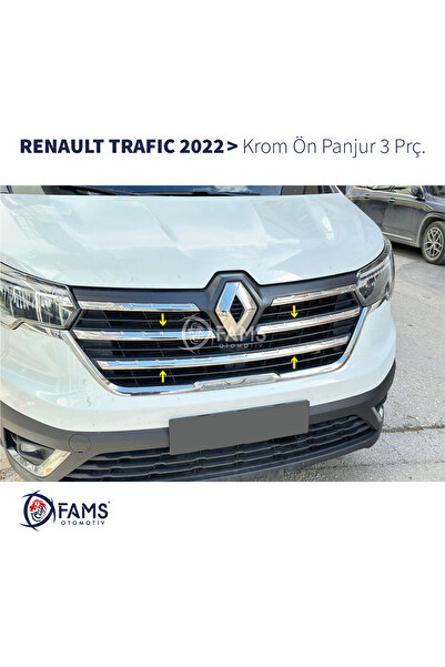 Leonacs Fams Otomotiv Renault Trafıc Krom Ön Panjur 3 Prç, 2022> Paslanmaz Çelik