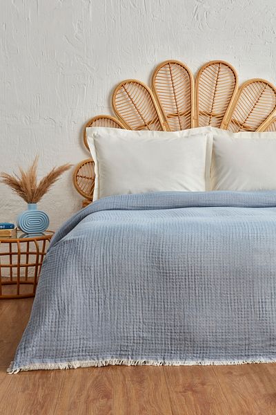 Karaca Home Blue Double Muslin Pique - Perles