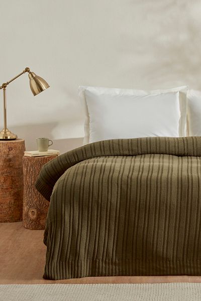 Karaca Home Tracy Khaki Knitwear Blanket - Double