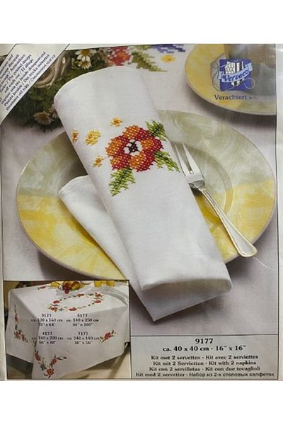 Vervaco 40*40 cm Kit Embroidery Table Napkin - 9177