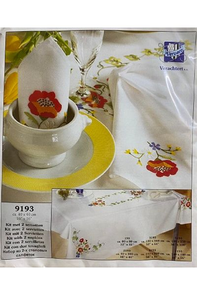 Vervaco 40*40 cm Kit Embroidery Table Napkin - 9193