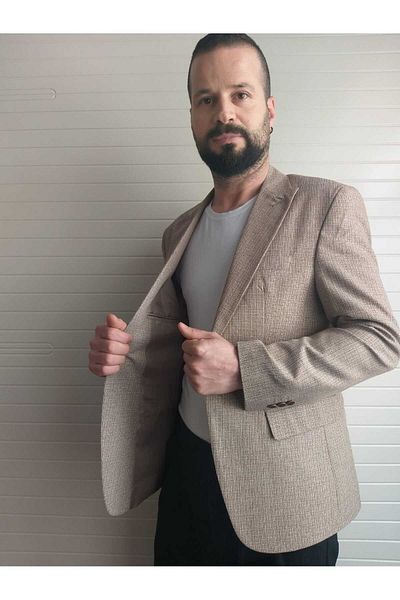 Nokta Moda Тънък мъжки блейзър в италиански стил - заострена яка, 6 костюма с падащи костюми, направени в Conbin