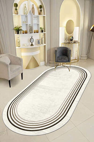 Halise Home Kaymaz Tabanlı Yıkanabilir Baskılı Halı Yolluk