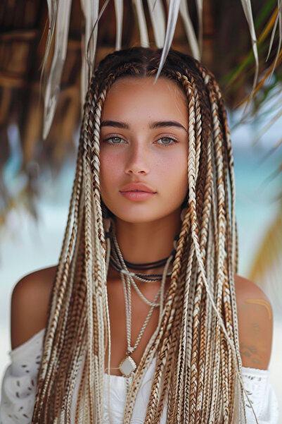 Mina Peruk Afrika Örgüsü Ve Rasta İçin Sentetik Ombreli Saç - Küllü Kumral / ...