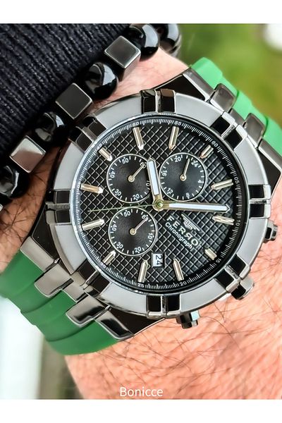 FERRO Brand Green Color, Silicone Band, Functions Active Calendar Sports Wristwatch Bracelet