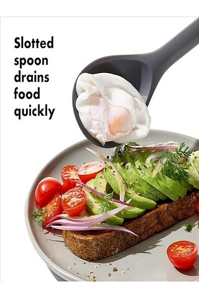 OXO GG Anthracite Silicone Perforated Cooking and Mixing Spoon