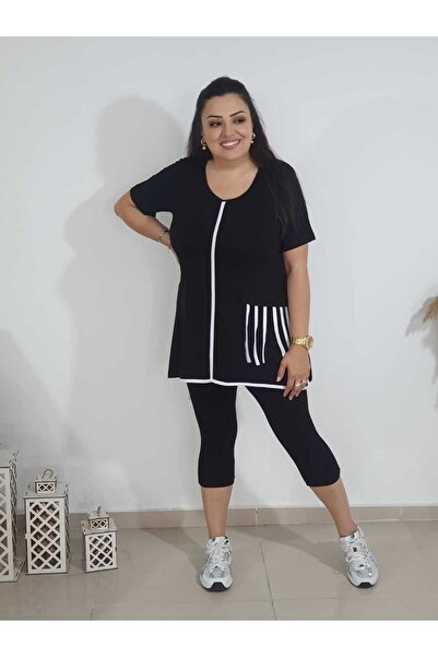 Melis Designer Cacao Color Large Size Leggings Set