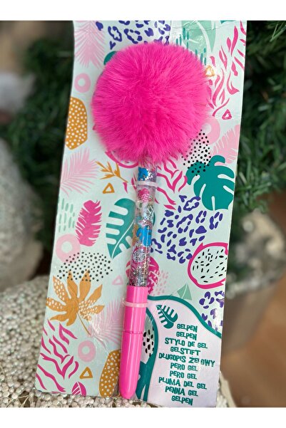 QUEEN AKSESUAR İthal lüks büyük peluş tüylü ponponlu sulu hareketli simli jel...