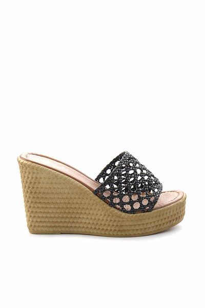 Bambi Black Knitted Women's Slippers K04671682516