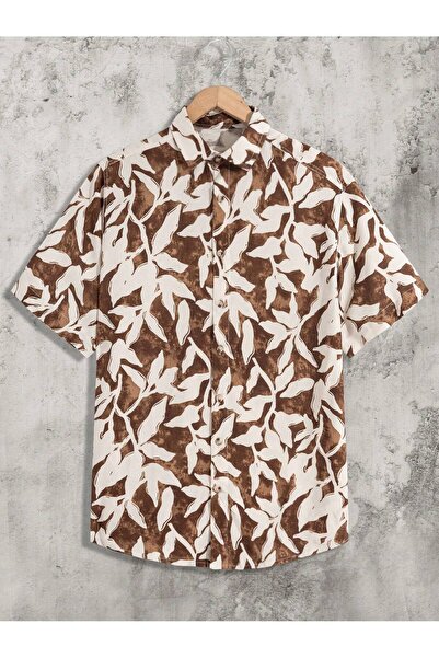 YNGMENCLASS COTTON TEXTURED PRINTED VISCOSE SHORTS SHIRT SET