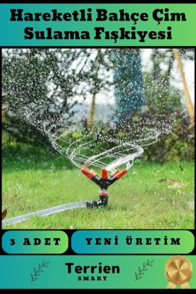 Terrien Smart Seri 3 Adet Hareketli 360 Derece Dönen Bahçe Çim Çiçek Sulama F...