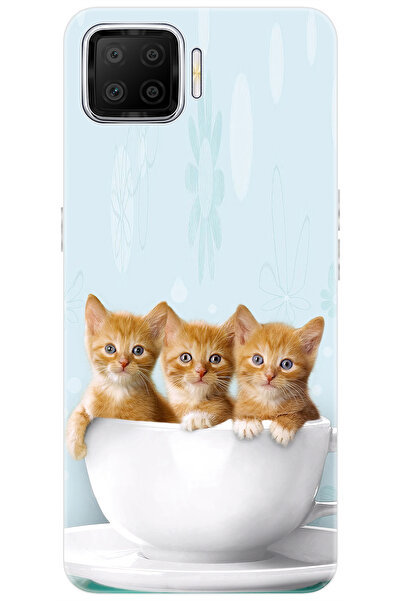 OPPO A73 (CPH2095) Uyumlu Kılıf Desen Baskılı Silikon Yavru Kediler STK:194 C...