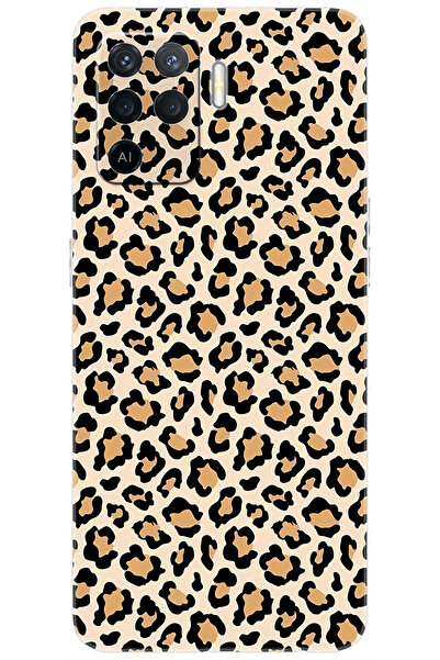 OPPO Reno 5 Lite (CPH2205) Uyumlu Kılıf Desen Baskılı Silikon Leopar Desen ST...