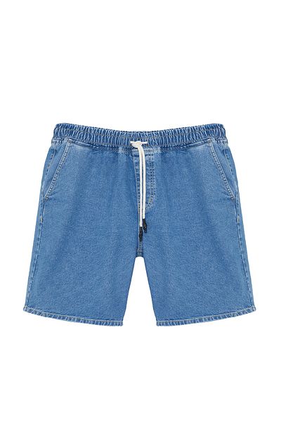 Trendyol Collection Μπλε τζιν σορτς μεγάλου μεγέθους - φαρδιά εφαρμογή TMNSS24AP00005