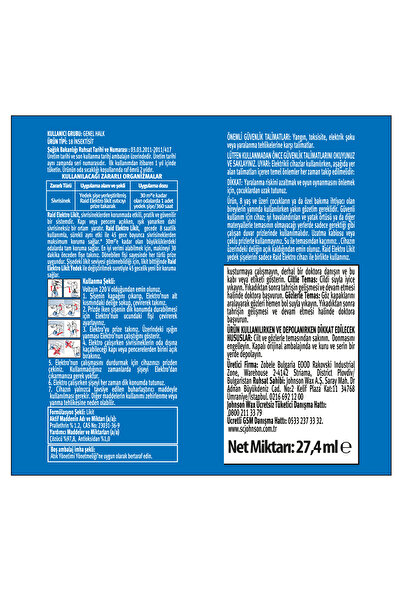 Raid Elekro Likit 1 Yedek, 45 Gece (SİVRİSİNEKLERE KARŞI)