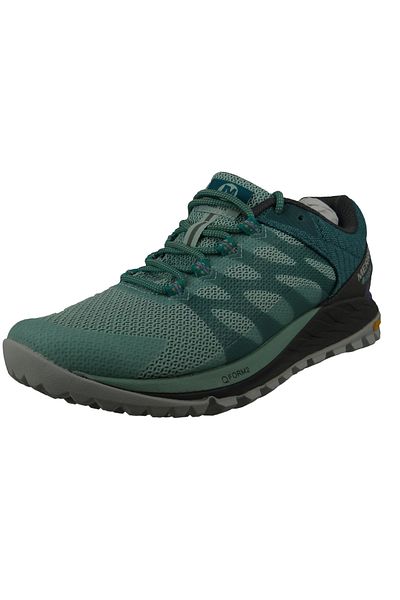 Merrell Damen Trekkingschuhe Wanderschuhe Antora 2 GTX J067200 Grün Harbor Textil/Synthetik mit Vibram TC5+