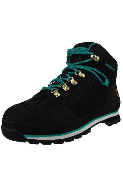 Timberland Damen Sportliche Wanderschuhe Euro Hiker Mid Hiker CA5QE8 TB0A5QE8001 Schwarz Black Nubuck Leder mit