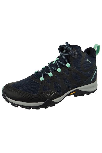 Merrell Damen Trekkingschuhe Wanderschuhe Siren 3 GTX J034280 Grau Blue Smoke Textil/Synthetik mit Vibram Me