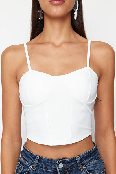 Trendyol Collection Pletená halenka s bílým úpletem TWOSS24BZ00595