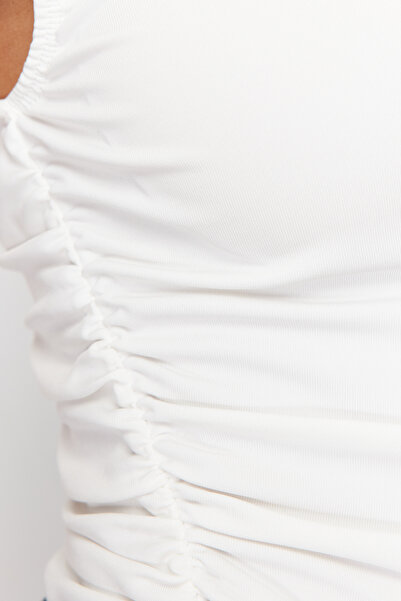 Edit by Trendyol Трикотажна блуза екрю TEDSS24BZ00031