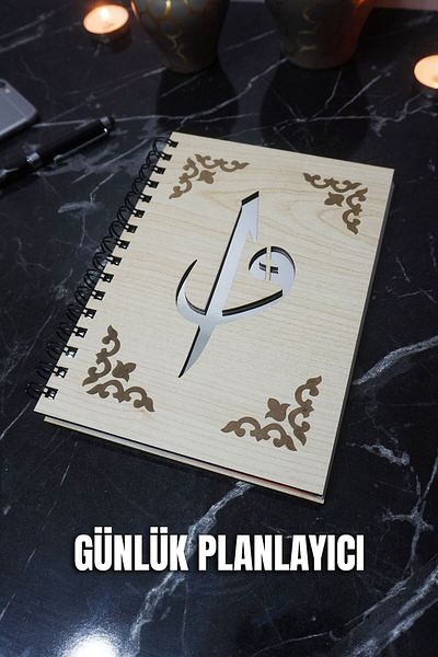 markcat Caiet de planificare zilnică Elif Vav colorat din lemn - Agenda nedatată - Planificator zilnic