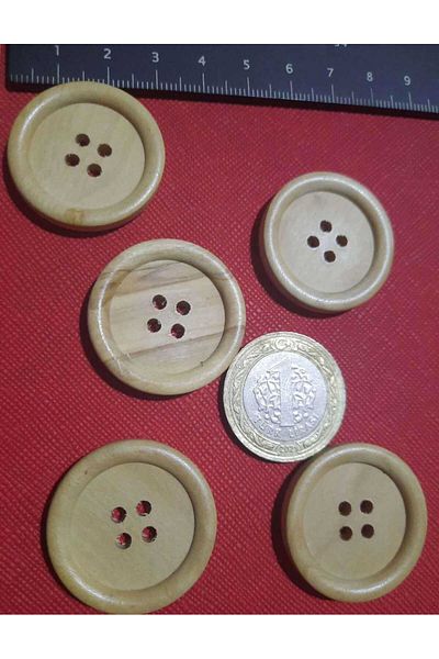 Beyna NATURAL WOODEN BOARD 3 CM BUTTON 1 PACK 10 PIECES