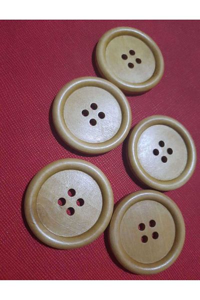 Beyna NATURAL WOODEN BOARD 4 CM BUTTON 1 PACKAGE 8 PIECES