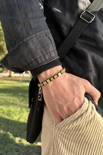 dergah tesbih Dominican Green Rock Drop Amber Bracelet