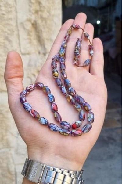 dergah tesbih New Galalith (Galanit) - Multi Color Prayer Beads Master Workmanship