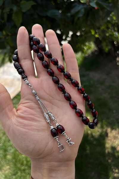 dergah tesbih Red Fire Amber Prayer Beads - 2m
