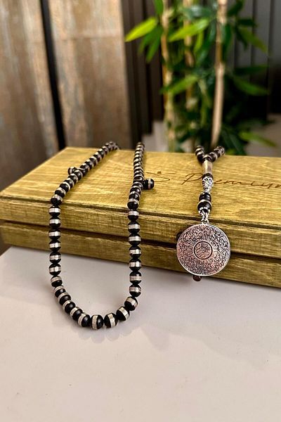 dergah tesbih Kuka Prayer Rosary - Silver Verse and Hand Kursi Design