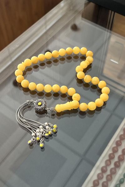 dergah tesbih Kaliningrad Special Series - Damla Amber Silver Design