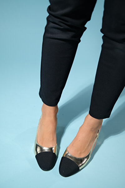 LuviShoes S3 zlato-černé dámské boty na podpatku