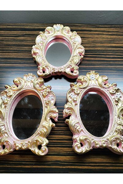 kurt41 Dekoratif Polyester Lüx Oval 3lü Ayna Seti