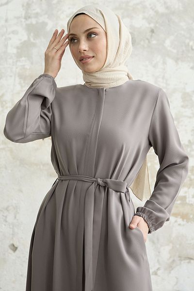 InStyle Belted Honeycomb Fabric Ferace - Lilac