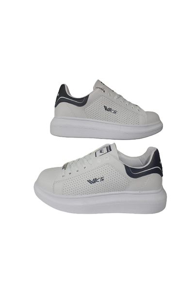 Wickers Λευκό-Μαύρο Ορθοπεδικό Sneaker - Unisex Flat Sole Sports Shoes wckrs-99