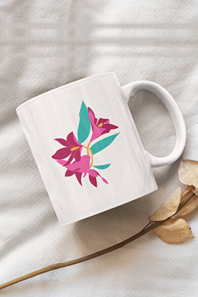 qoeuyl boutique كوب أبيض مطبوع عليه نسيم الزنبق الأرجواني