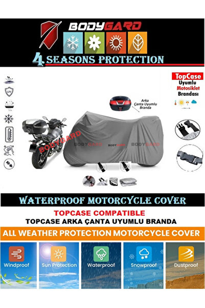 BODYGARD JINLUN JL 125 T-13 مشمع محرك مقاتل - لون رمادي - مشمع خلفي متوافق مع...